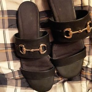 Black and Gold Sandals